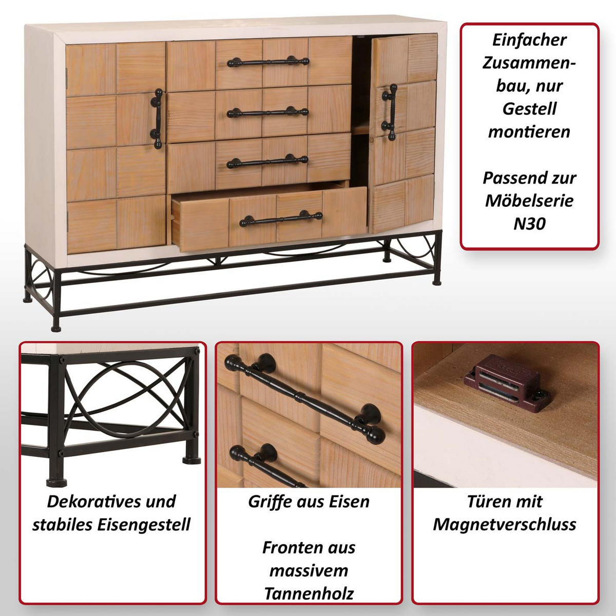 KOMMODE Braun - Braun, Holz (140/92/42cm) - MCW
