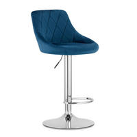 BARHOCKER, drehbar, HÖHENVERSTELLBAR, Velours, in Marineblau, Modernes Design - Blau, Textil (46/107/51cm) - Best For Home