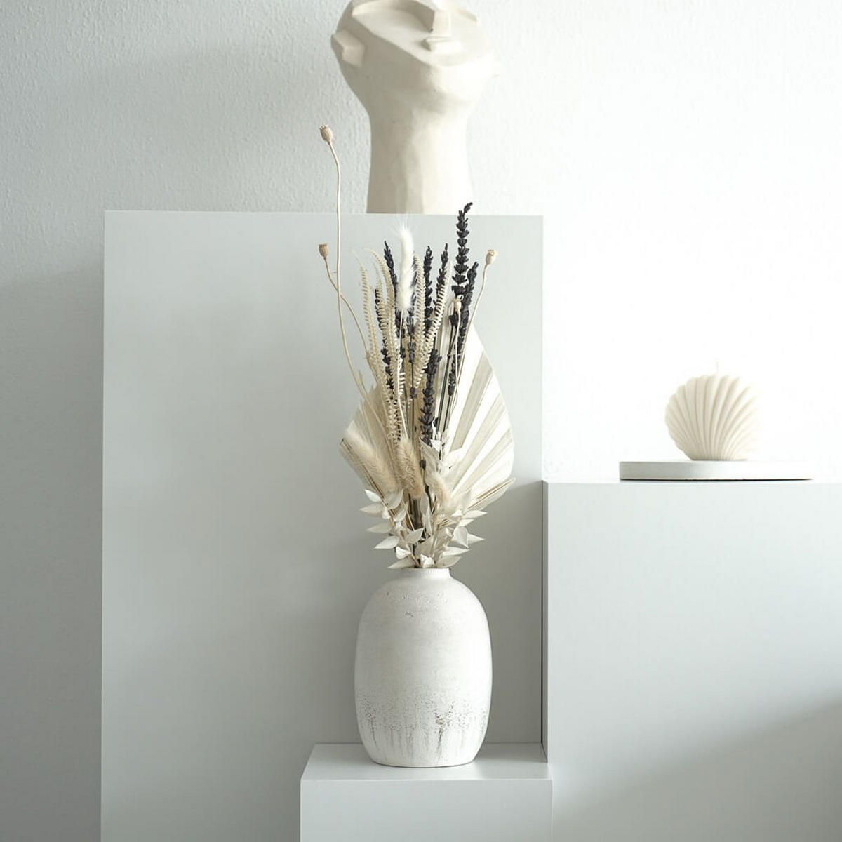 TROCKENBLUMENSTRAUSS Medi - beige / 30 cm - Beige, Naturmaterialien (30cm) - Lykke & You