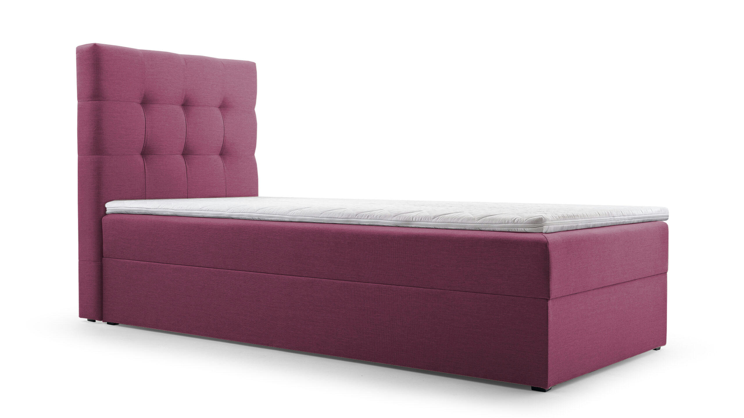 BETT - Boxspringbett 90x200 - 05 Hugo 15 - Rosa - Rosa, Holz (90/200cm) - Möblo