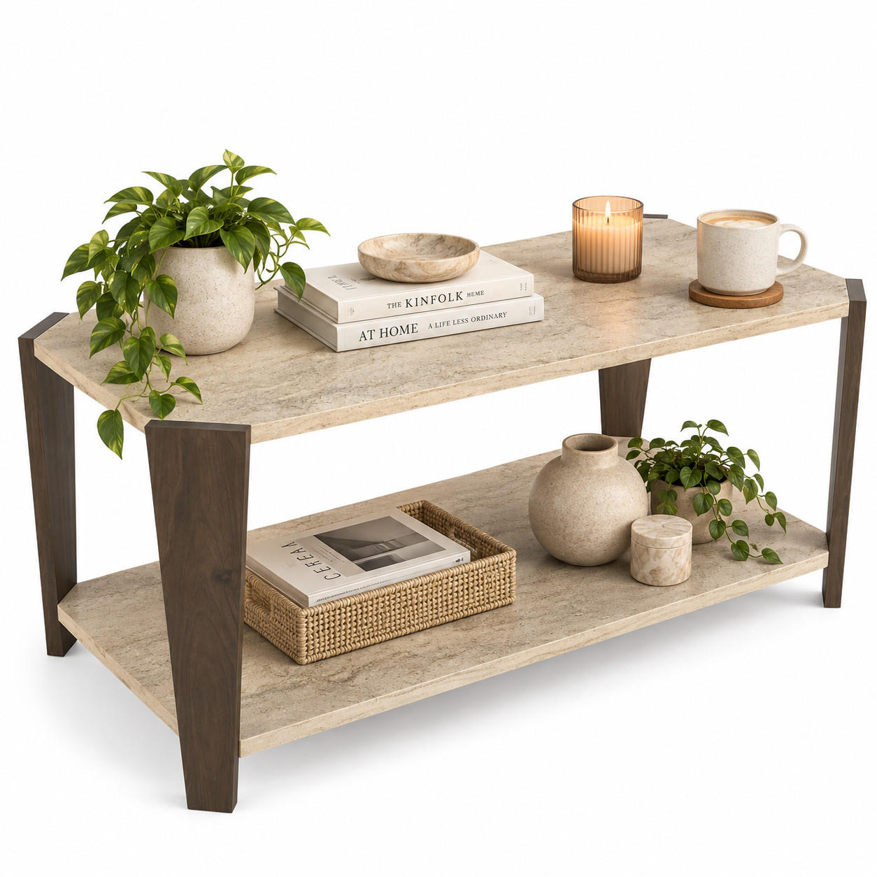 Decorotika Couchtisch Braun, Beige 47.5x33x91 cm