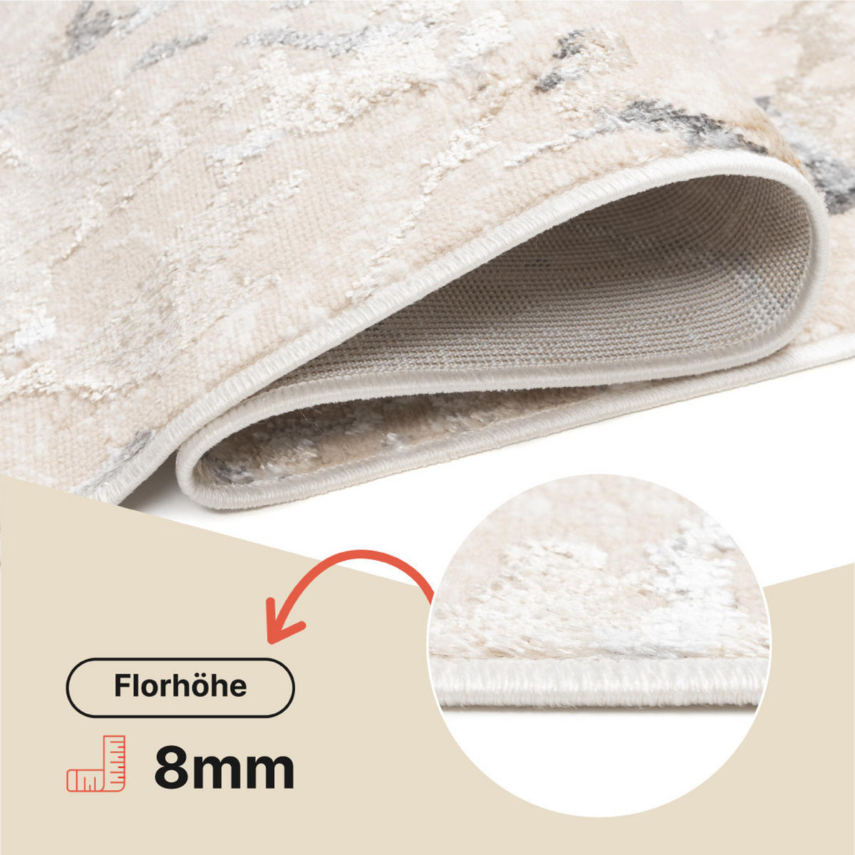 TEPPICHLÄUFER CRYSTAL champagner abstrakt 120/300 cm - Champagner, Textil (120/300cm) - Tapiso