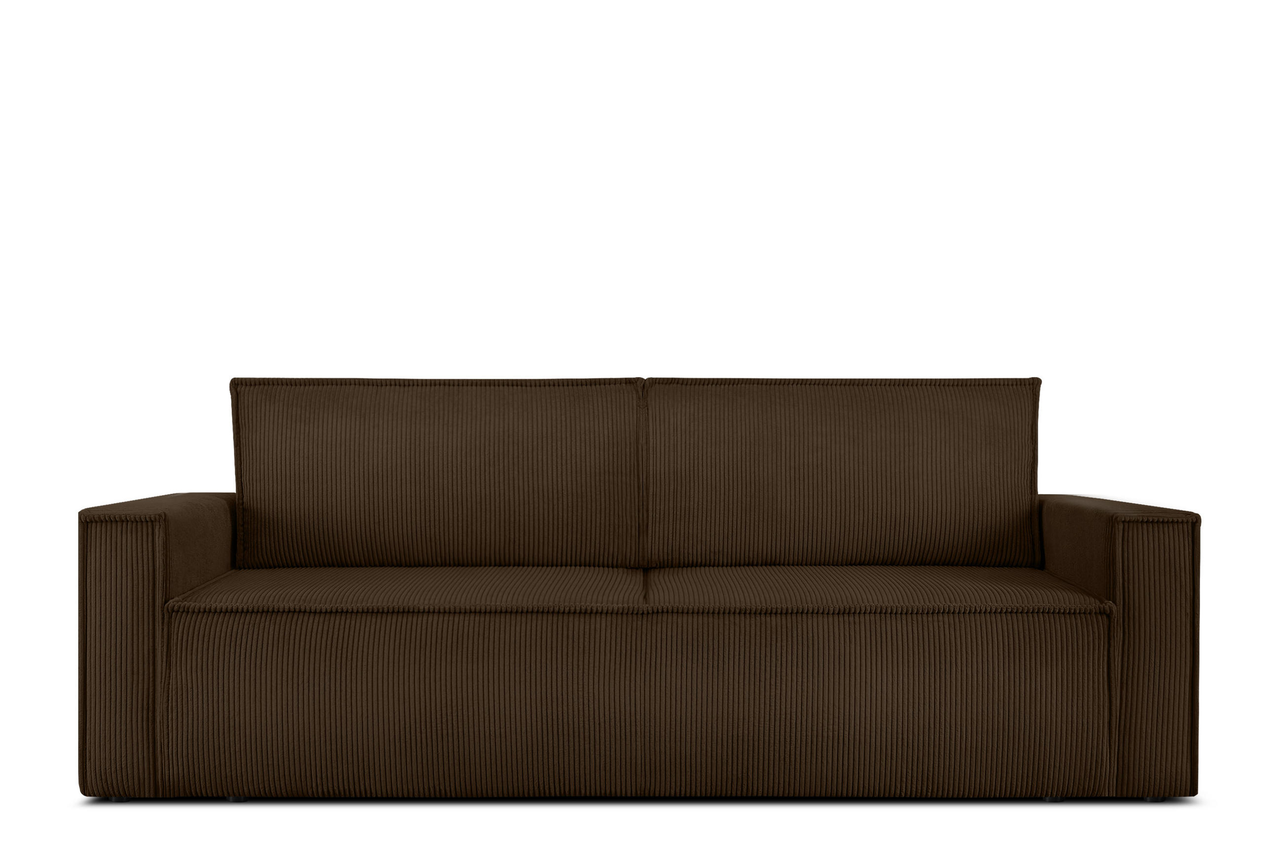 SCHLAFSOFA NAPI in Pet Friendly Cord-Stoff, dunkelbraun - Dunkelbraun/Schwarz, Textil (228/89/101cm) - KONSIMO®
