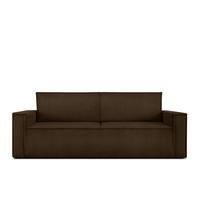 SCHLAFSOFA NAPI in Pet Friendly Cord-Stoff, dunkelbraun - Dunkelbraun/Schwarz, Textil (228/89/101cm) - KONSIMO®