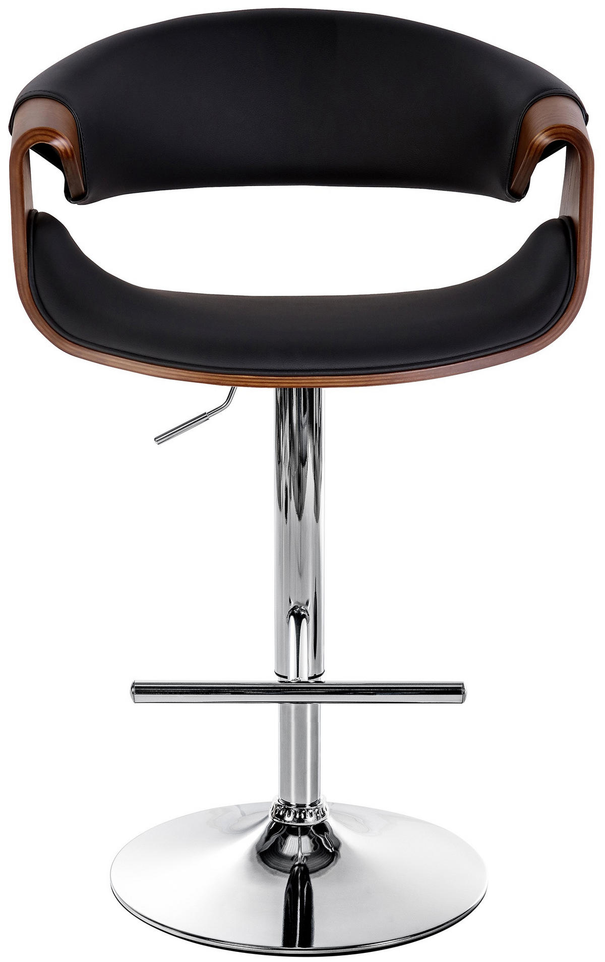 BARHOCKER Lederlook Schwarz - Schwarz, Textil/Metall (60/95/52cm) - CLP