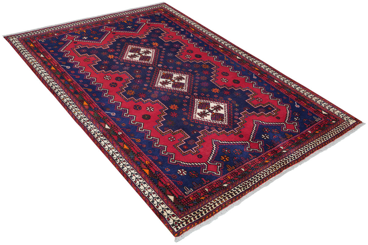 TEPPICH Afshar Blau 232/165 cm Schurwolle - Blau, Textil (165/232cm) - Looma