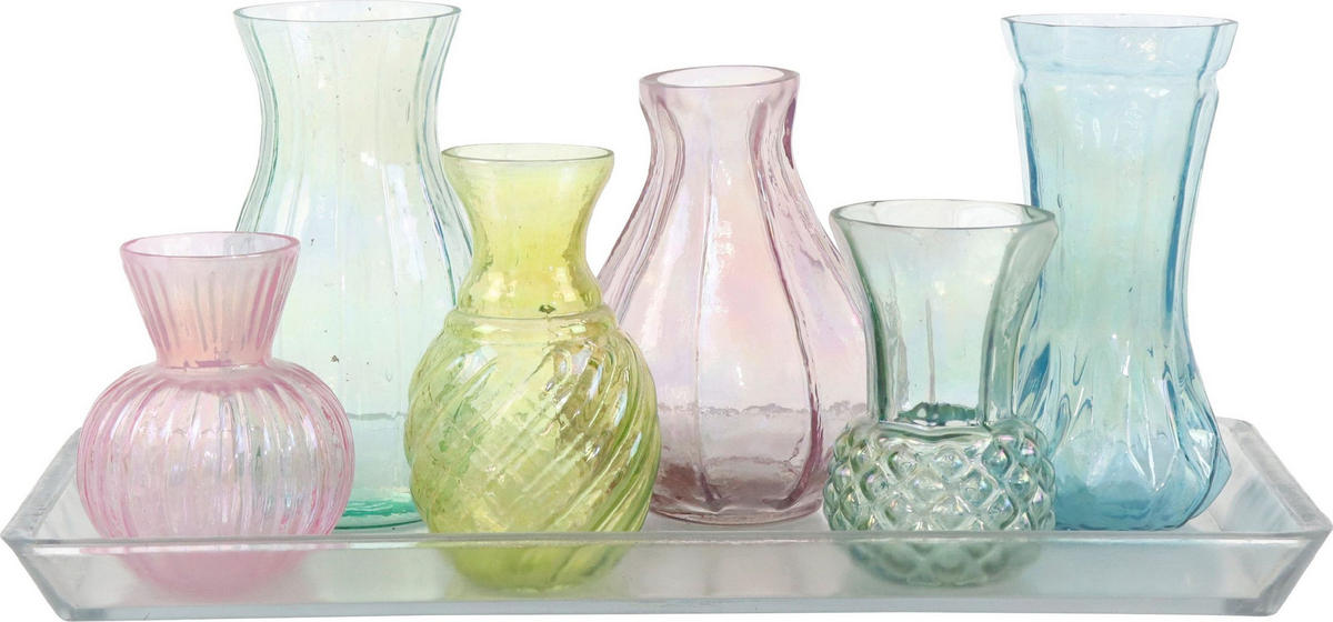 VASENENSEMBLE Poesie 7-tlg. - Multicolor, Glas (13cm) - FURNARO