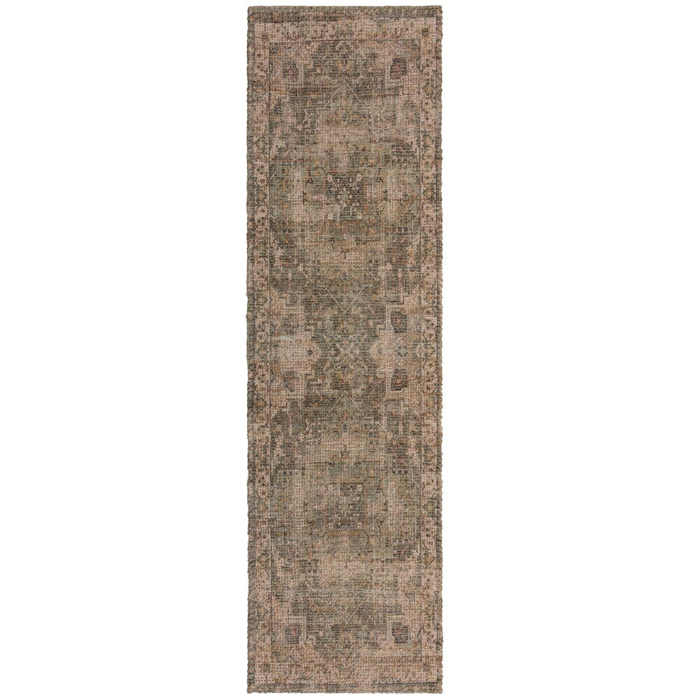 TEPPICH Jute Vintage-Design, robust DEEPE, Braun-Grün 60x230 cm - Braun, Textil (60/230cm) - KADIMA DESIGN