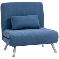 SCHLAFSESSEL 3-in-1 DE-14667 5-stufig verstellbar mit breiter Sitzfläche Blau - Blau, Metall (75/83/80cm) - ComfortXL