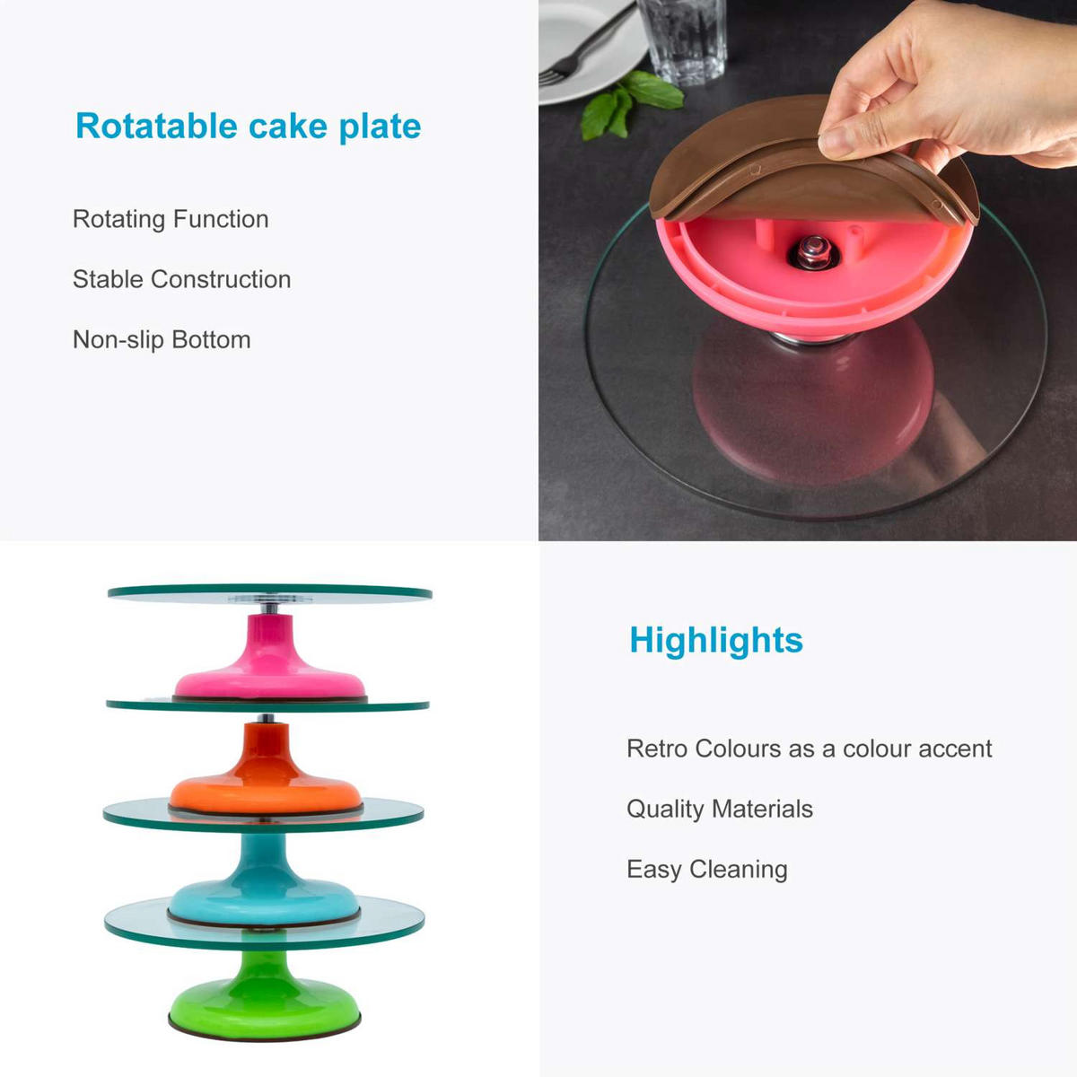 KUCHENPLATTE - Rosa, Glas (30/10/30cm) - Intirilife