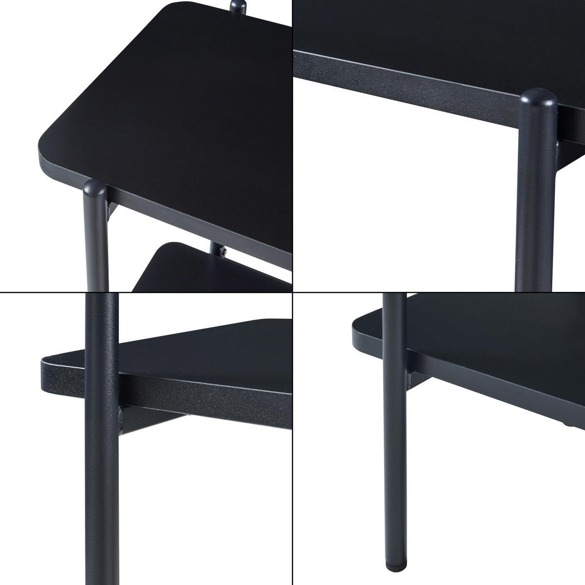 STANDREGAL Samnanger - Schwarz, Holzwerkstoff/Metall (80/100/34cm) - [en.casa]