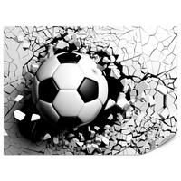 FOTOTAPETA Pre Obývaciu Izbu Futbal Betónová Stena Trhlina 150 x 105 cm - čierna/sivá, papier (150/105cm) - Muralo