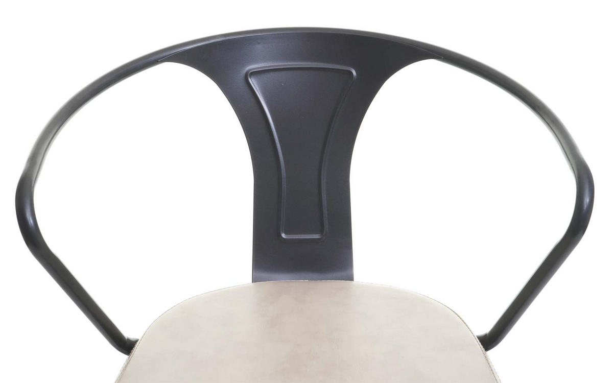 BARHOCKER 2er-Set mit Lehne Sitzhöhe 63-83cm Armlehne drehbar vintage Schwarz-creme höhenverstellbar - Creme, Kunststoff (51/108/45cm) - PROREGAL