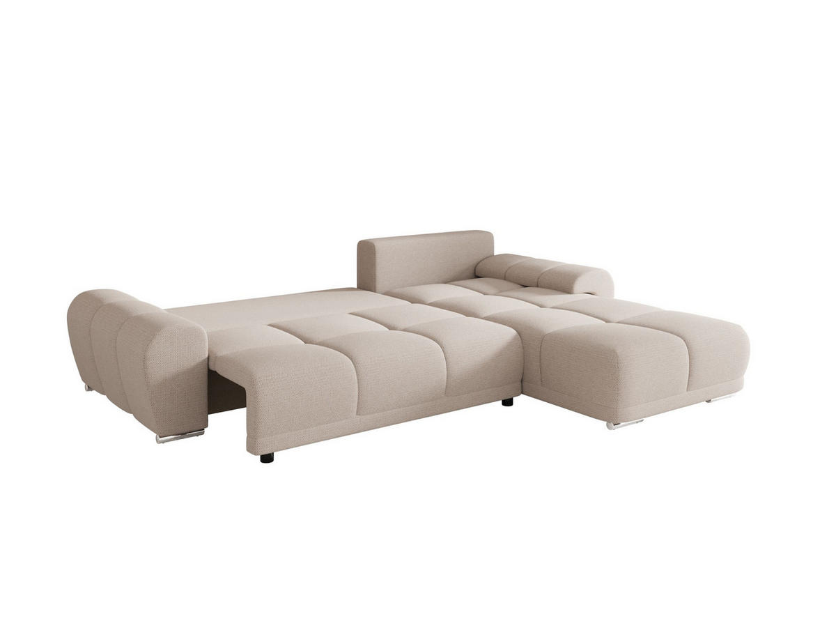ECKSOFA BEGA L Rechts ARAGON 03 mit Schlaffunktion - Beige, Textil (289/185cm) - Bedante