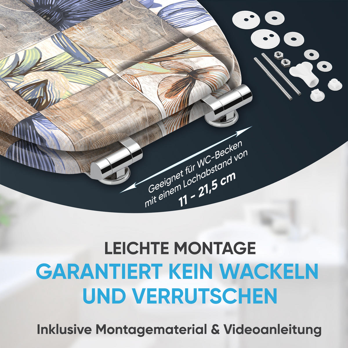 WC Sitz mit Absenkautomatik Livia - Braun, Holzwerkstoff (38/6/47cm) - Sanilo