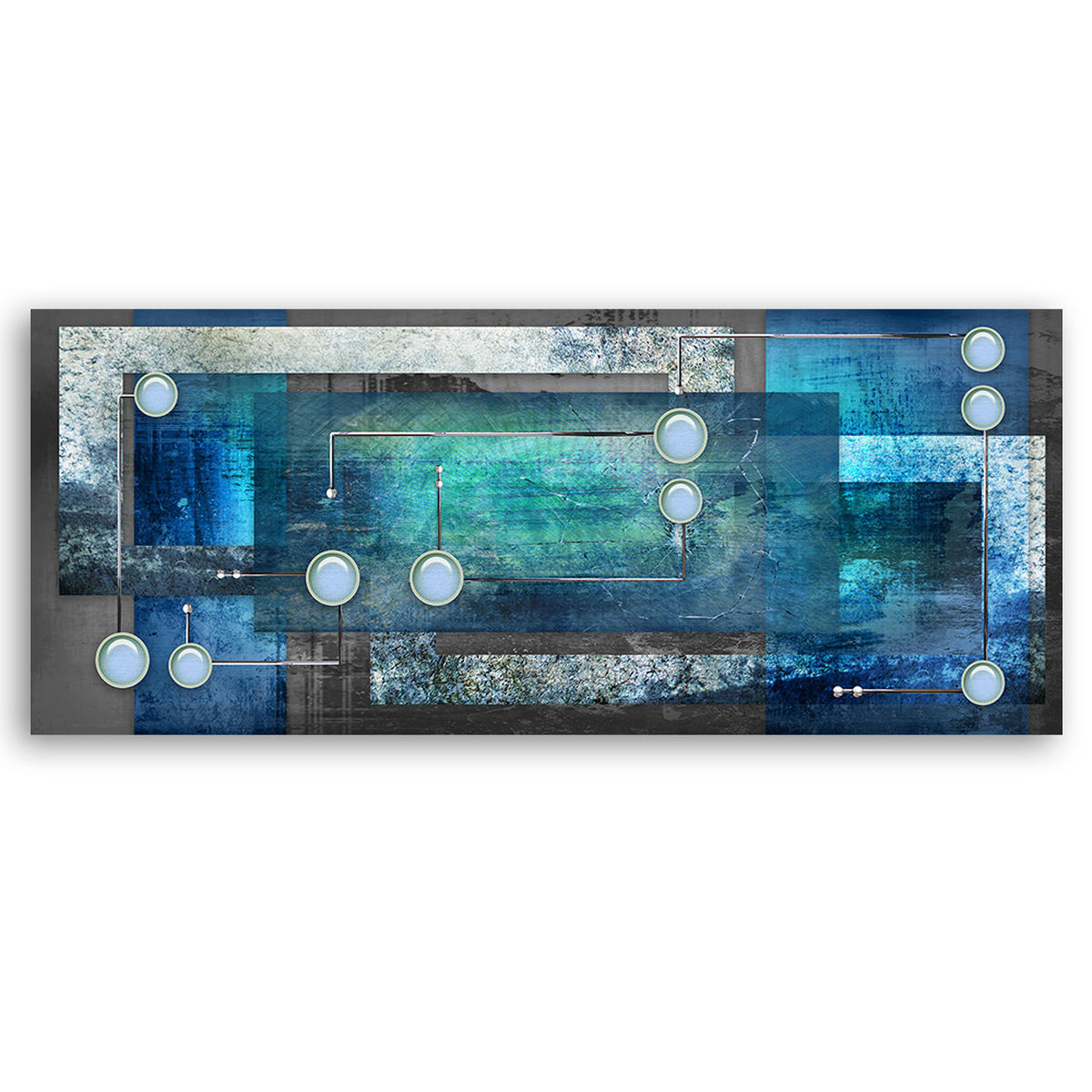 WANDBILD blaue abstraktion - Blau, Textil (90/30cm) - Feeby