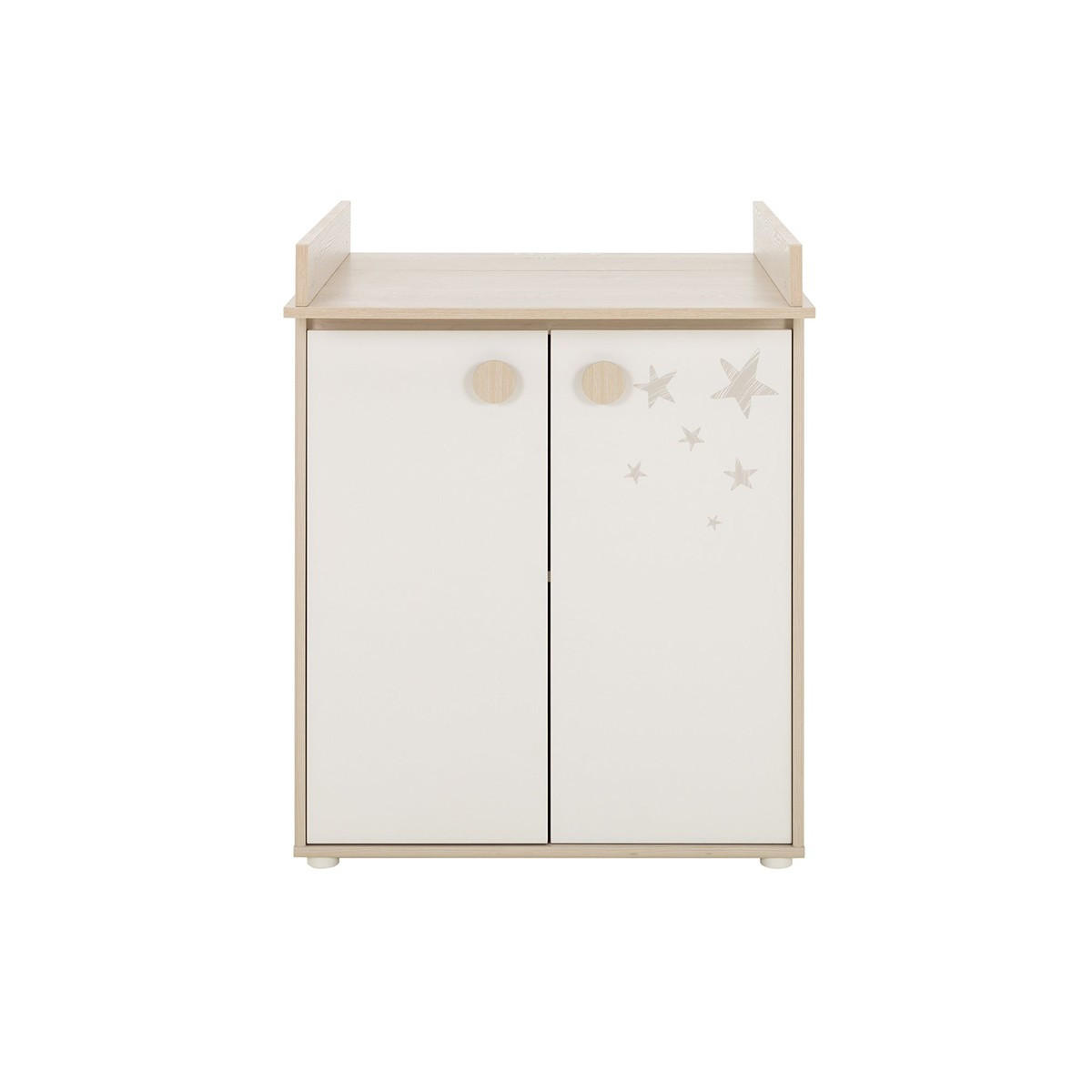 WICKELKOMMODE mit Wickelaufsatz Felix - Französische Herstellung - 77/70/96 cm - Apfelbaumfarben, Holzwerkstoff (70/96/77cm) - Calicosy