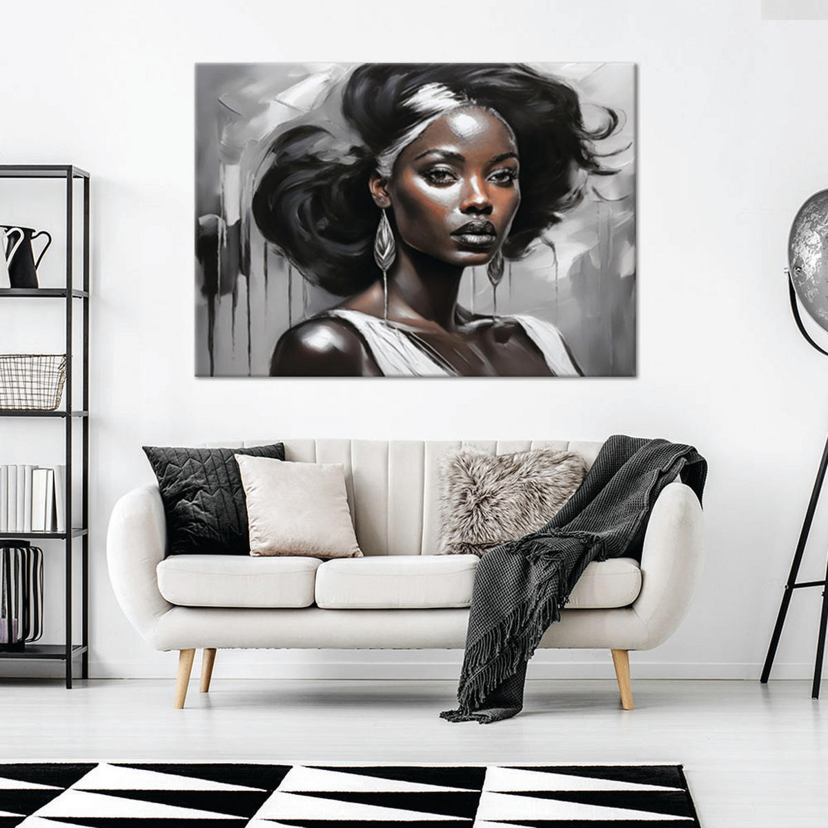 WANDBILD weiblicher glamour grau - Grau, Textil (60/40cm) - Feeby