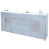 SIDEBOARD Grömitz Denim matt - Pastellblau, Holzwerkstoff (166.5/75.5/35cm) - Vladon