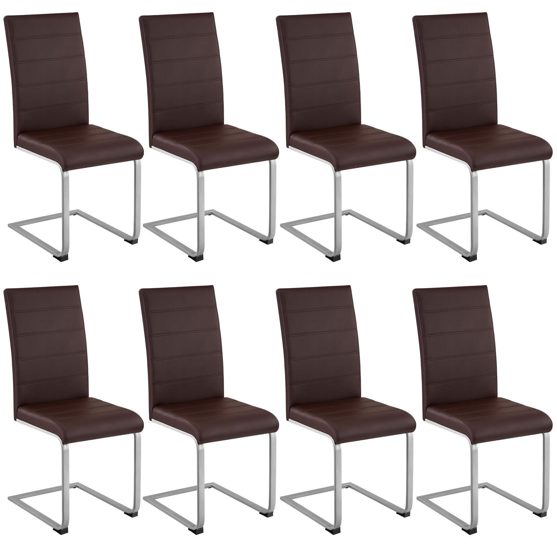 SCHWINGSTUHL 8er Set Bettina 41 x 52 x 99 cm braun - Braun, Textil (52/99/41cm) - tectake