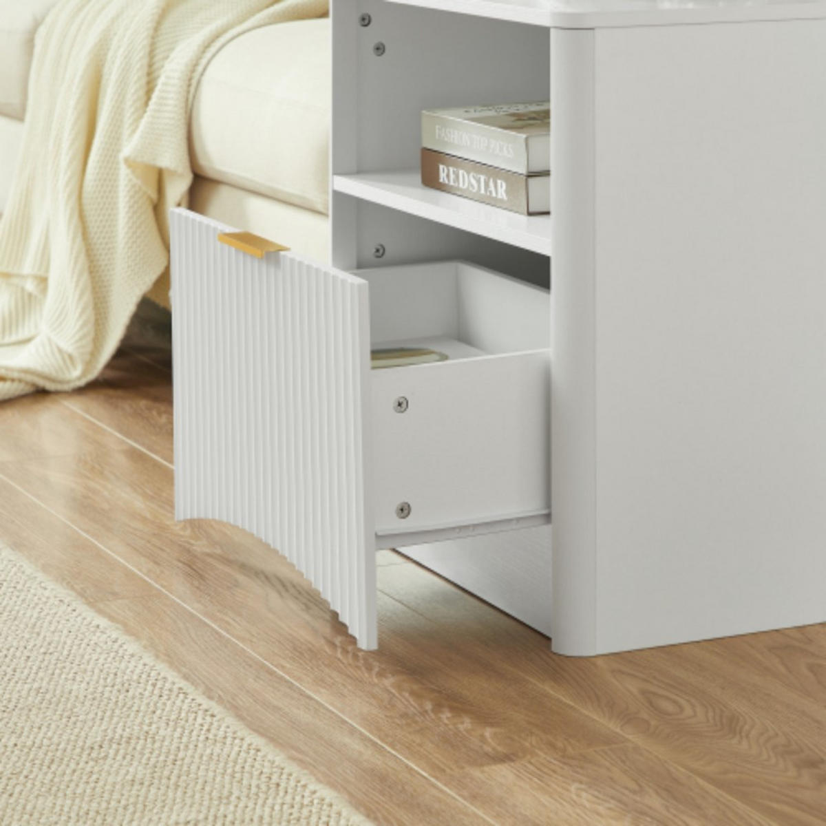 NACHTSCHRANK 58B/38T/60H cm Weiß - Weiß, Holzwerkstoff (38/60/58cm)