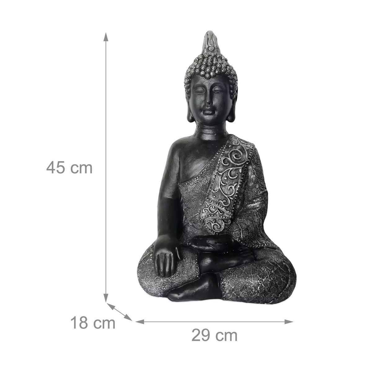 BUDDHA Figur - Multicolor, Kunststoff (29/45/18cm) - Relaxdays