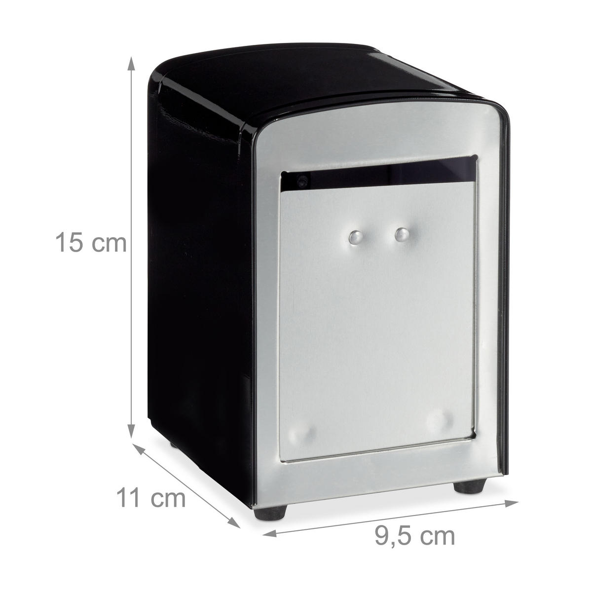 SERVIETTENSPENDER - Schwarz, Metall (9.5/15/11cm) - Relaxdays