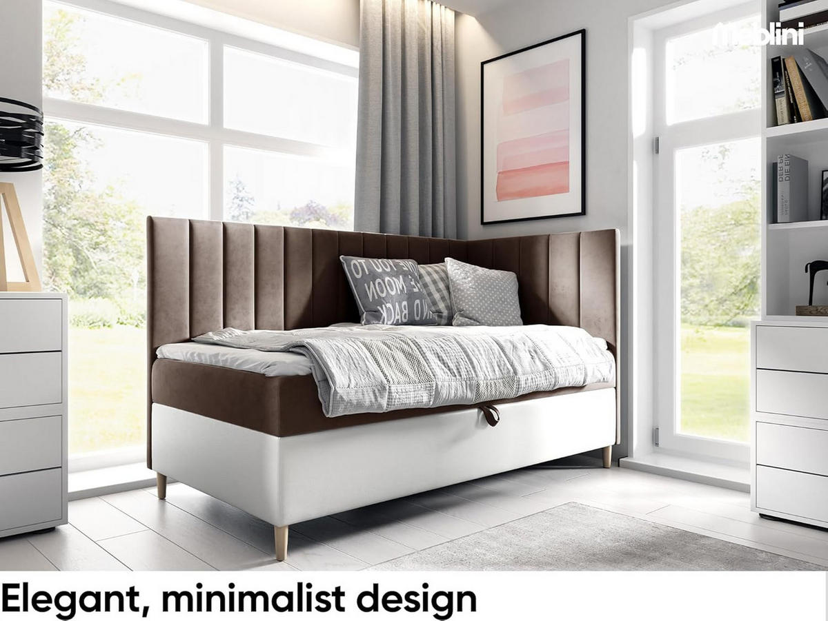 KINDERBETT MAYA 3 - Braun/Weiß, Holzwerkstoff (86/208cm) - Meblini