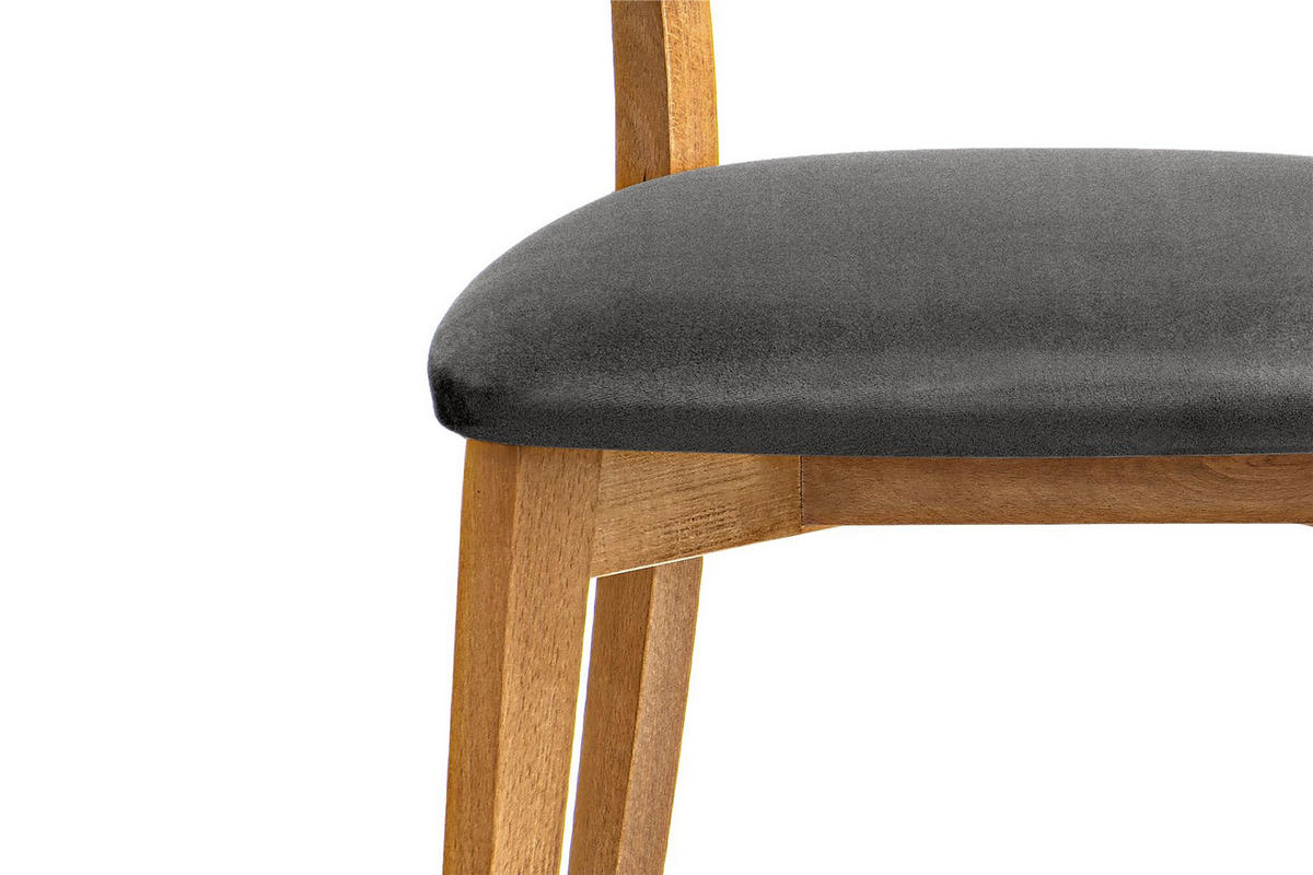 ESSZIMMERSTÜHLE LYCO (2er-Set), grau / Eiche hell - Eichefarben/Grau, Holz/Buchenholz (47/81/45cm) - KONSIMO®