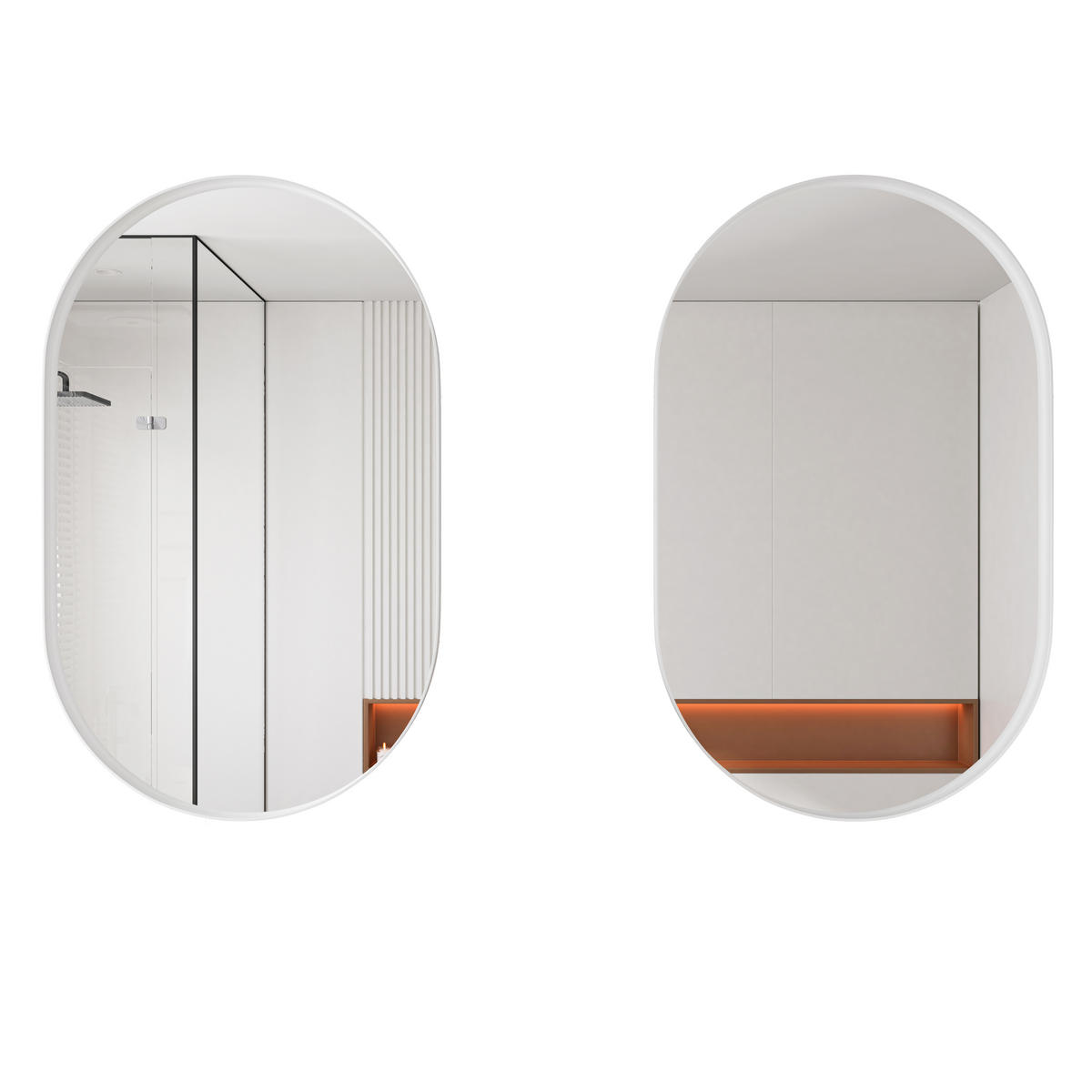 SPIEGELSCHRANK 85x51.5x12 cm Weiß aus Metall & Sicherheitsglas - Weiß, Metall (51.5/12/85cm) - Modfu