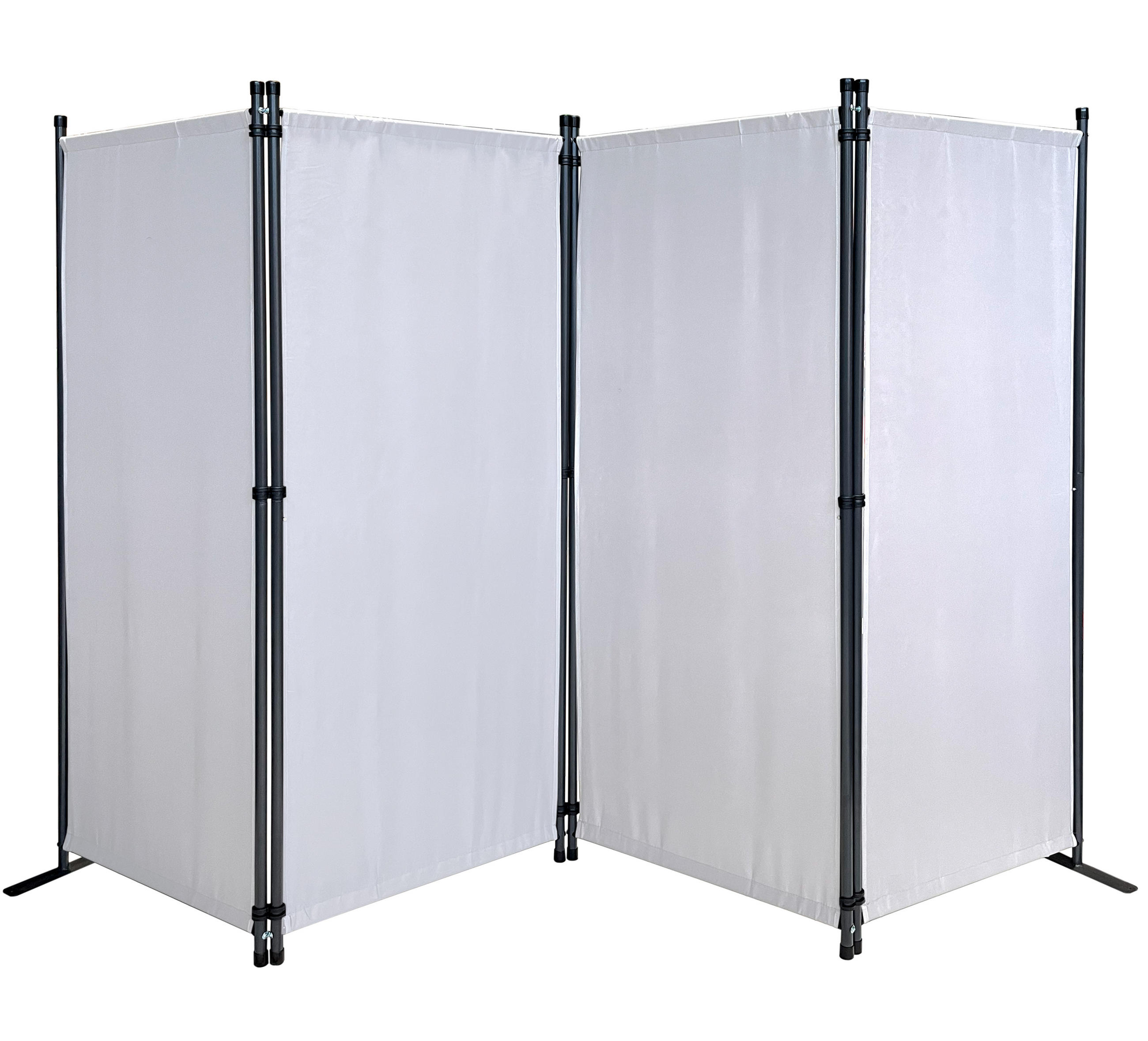 PARAVENT 4-tlg. 220x165 cm Weiß - Weiß, Metall (220/165cm) - QUICK STAR