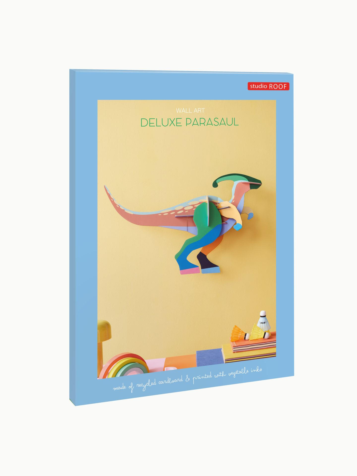 WANDDEKO Mutiger Dino 17.3/49.2 cm - Multicolor, Wellpappe (17.3/49.2/80cm) - KUNSTLOFT