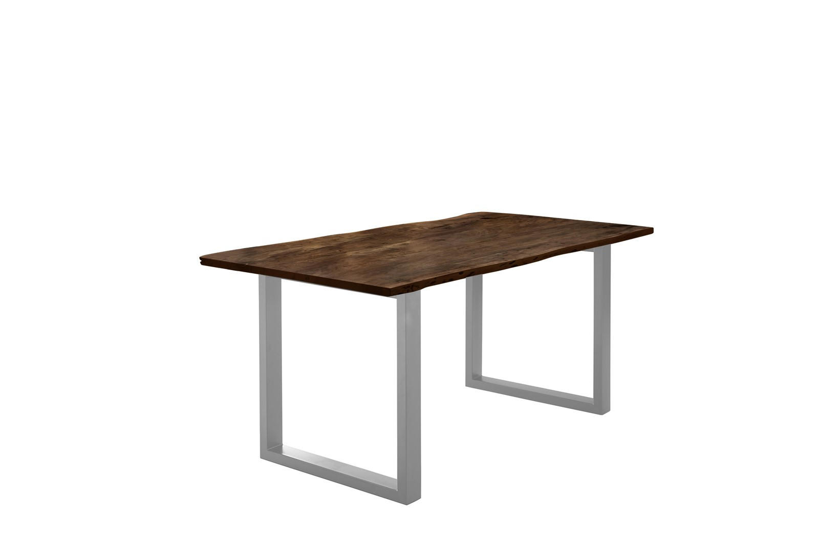 ESSTISCH LUBIN - Silberfarben/Braun, Holz/Metall (100/200/77cm) - SAM