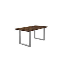 ESSTISCH LUBIN - Silberfarben/Braun, Holz/Metall (100/200/77cm) - SAM