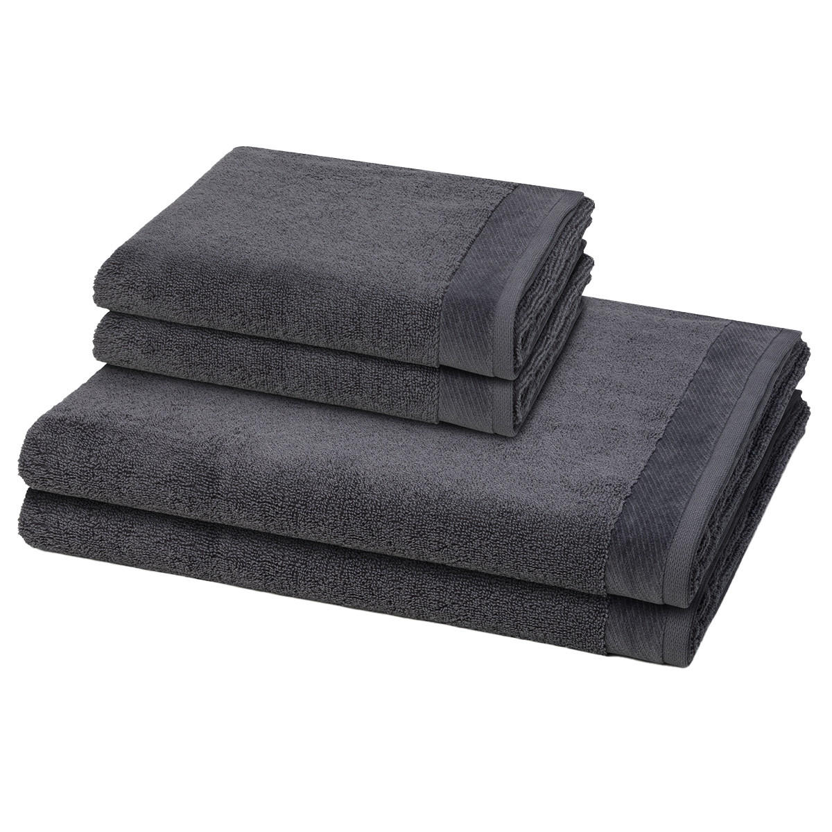 FROTTIERSET Premium 4-teilig - Dunkelgrau, Textil (50/100cm) - MÖVE