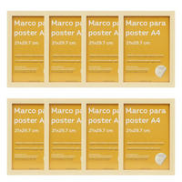 RAHMEN Set mit 8 aus MDF und Acrylglas Schutz und Aussteller für Fotografien, Bilder, Poster, Gemälde, Dekoration für Haus Farbe Hellholz A4 - Beige, Holz (21/3/29.7cm) - Nacnic