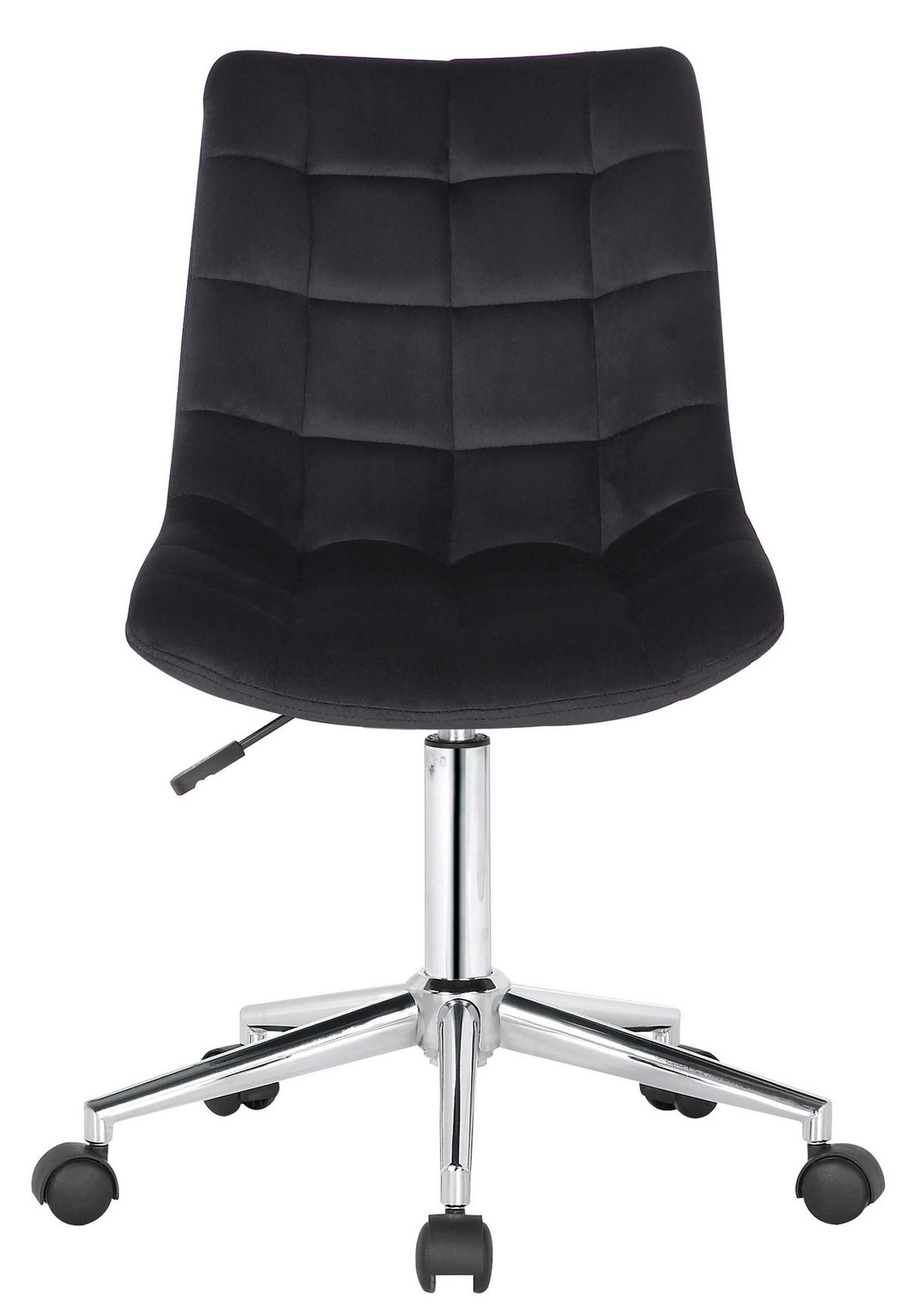 BÜROSTUHL Auronix Samt schwarz - Chromfarben/Schwarz, Metall (46/96/62cm) - TPFLiving