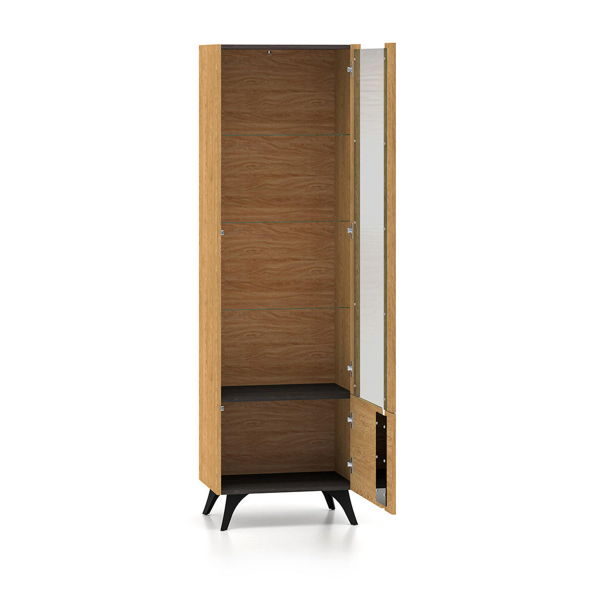 VITRINE Soah Holz und Schwarz - Schwarz, Holzwerkstoff (58/190/40cm) - Petits-meubles