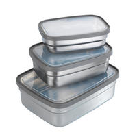 LEBENSMITTELBEHÄLTER Edelstahl 19/14,5/6 cm - Silberfarben, Metall (14.5/6/19cm) - Maximex