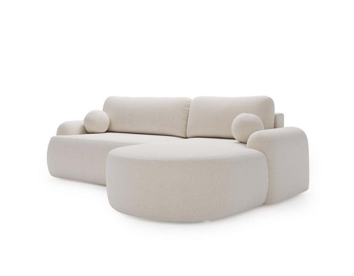 ECKSOFA DION ECRU L - Rechts - Ecru, Textil (261/177cm) - Luxkor24