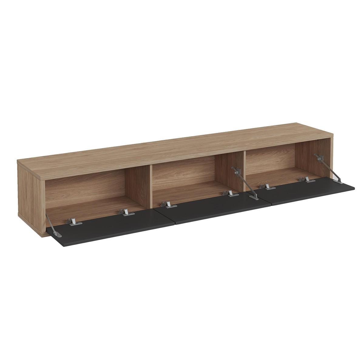 TV-MÖBEL Idra Grau und Holz - Grau, Holzwerkstoff (180/32/36cm) - Petits-meubles
