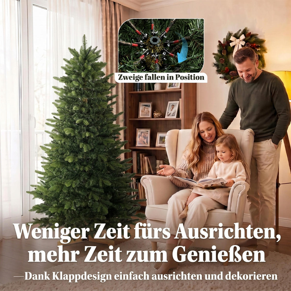 WEIHNACHTSBAUM PE PVC Grün - Grün, Kunststoff (180cm) - HOMCOM