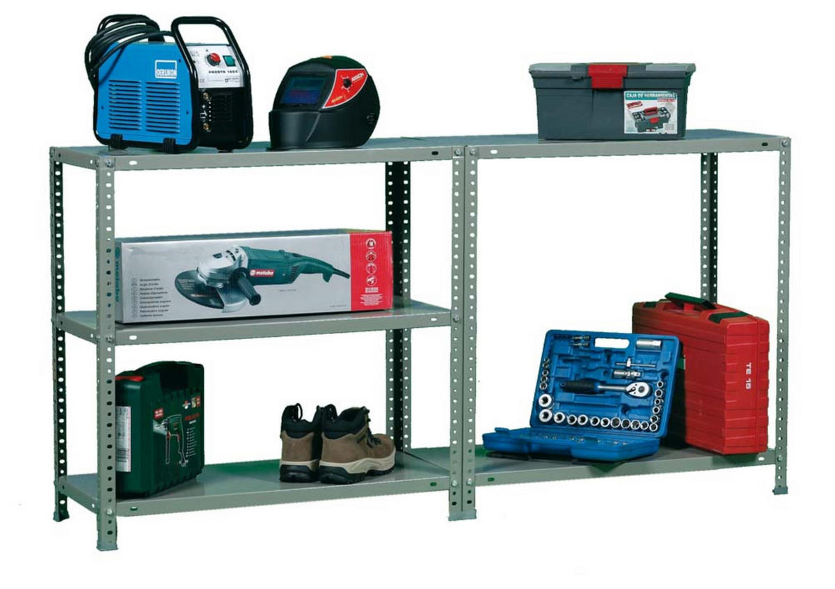 SCHRAUBREGAL PANDA TALL | HxBxT 200x100x40cm | 5 Fachböden | Fachlast 100kg | Grau - Grau, Metall (100/200/40cm) - PROREGAL