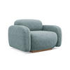 SESSEL Chenille Stoff Blau - Blau/Blaugrau, Holz/Textil (110/73/95cm) - Makamii