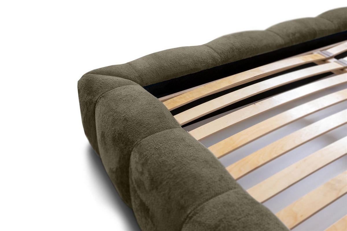 POLSTERBETT Hailey In Tender Way - Grün, Holzwerkstoff/Textil (180/200cm) - Fun Möbel