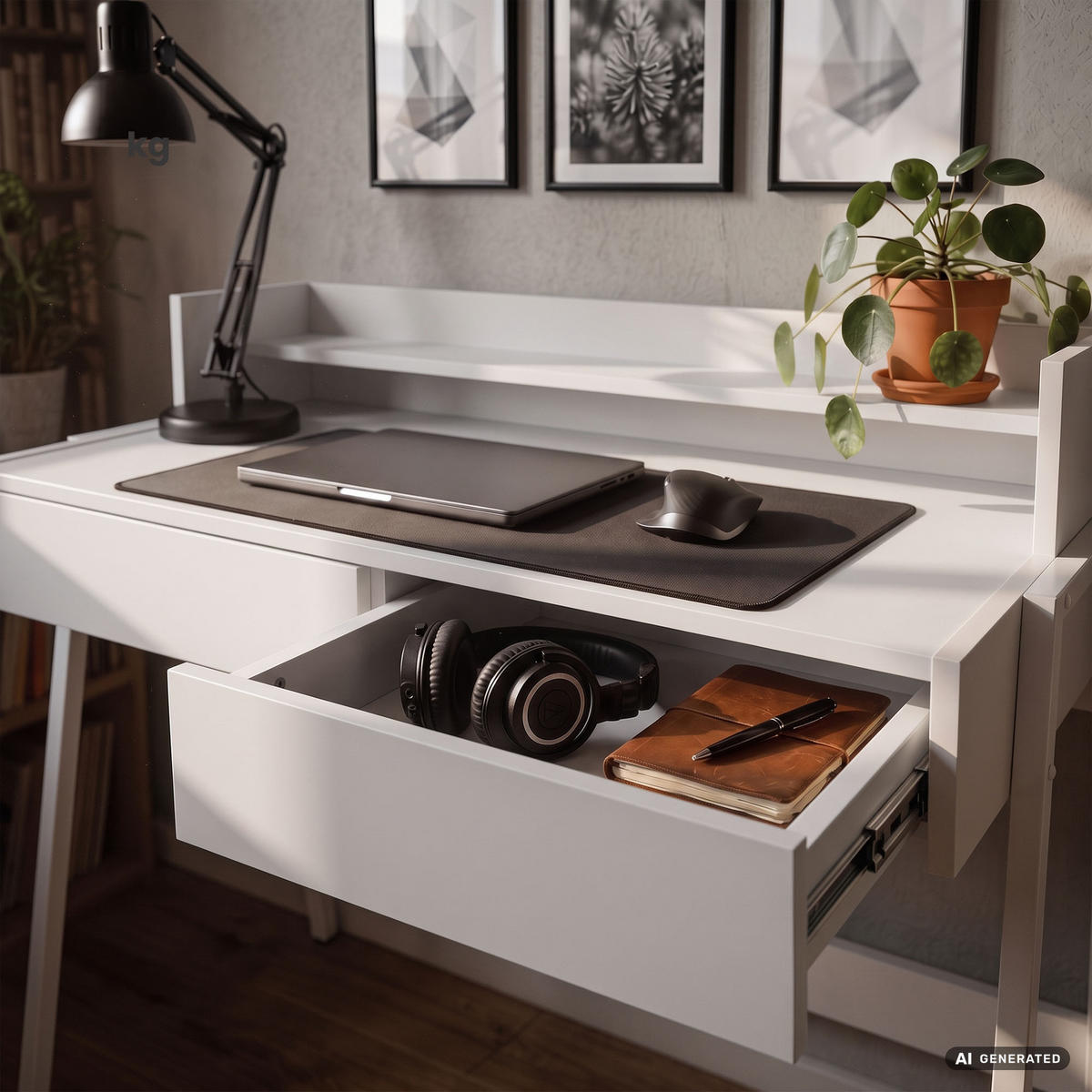 SCHREIBTISCH FLUX 78 cm Weiß - Weiß, Holzwerkstoff (78/48/95cm) - Akord