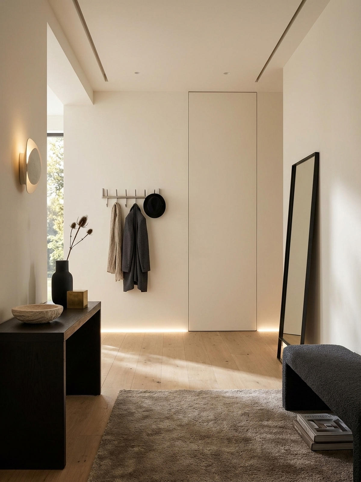 WANDGARDEROBE Metall Silber Modern 60x19x10 cm mit 12 Haken - Silberfarben, Metall (60/19/10cm) - KADIMA DESIGN