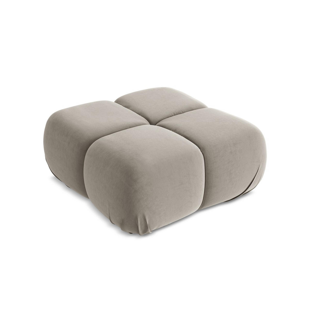 POUF Samt Stoff Grau - Taupe/Lila, Kunststoff/Textil (95/41/95cm) - LaMiaSofa