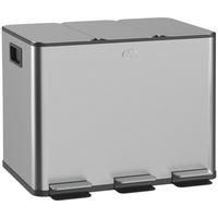 MÜLLEIMER DE-08906 3x20 L Fächer, Soft-Close mit Deodorant-Deckel Silber - Silberfarben, Metall (36.6/56.7/61.9cm) - ComfortXL