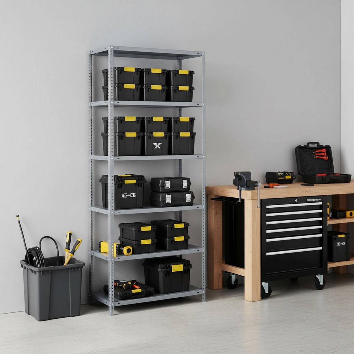 SCHRAUBREGAL PANDA TALL | HxBxT 200x100x50cm | 6 Fachböden | Fachlast 100kg | Verzinkt - Silberfarben, Metall (100/200/50cm) - PROREGAL